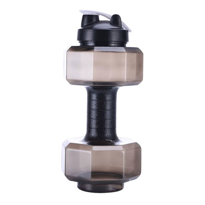 2600Ml Multifunctional Gym Sports PET Dumbbell Shaped Kettle Outdoor Fitness Cycling Camping Cold Water Bottle Cup